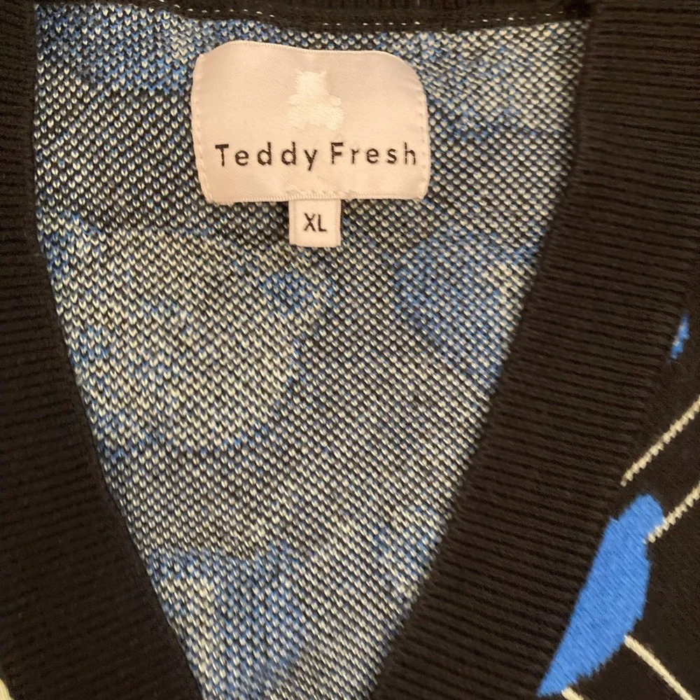 Teddy Fresh x Care Bears Diamond Cardigan Sweater Jacquard EUC Unisex XL